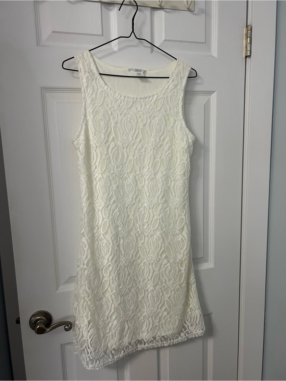 Kaktus Cream Lace Sleeveless Shift Mini Dress